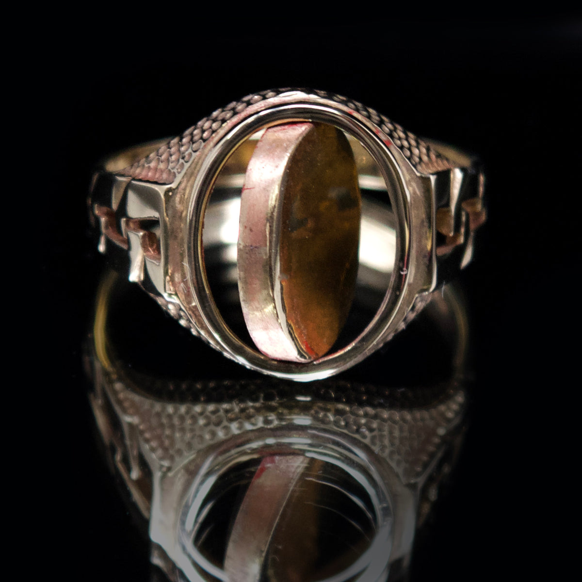 Red Freemason Swivel Signet Ring