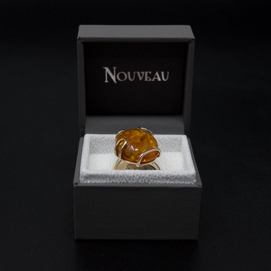 1367B, 1 Amber Ring, 9ct gold ring, amber, amber jewellery, nouveau jewellers, nouveau manchester