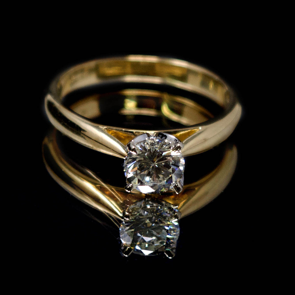 18ct Gold Petal Solitaire Diamond Engagement Ring, sold at Nouveau Jewellers in Manchester