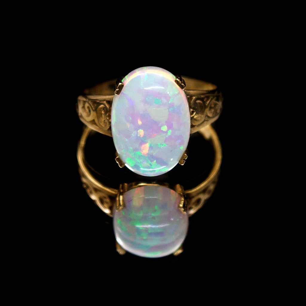 Opal Rings, Nouveau Jewellers, 9ct yellow gold ring, dress rings, manchester jewellers, vintage ring