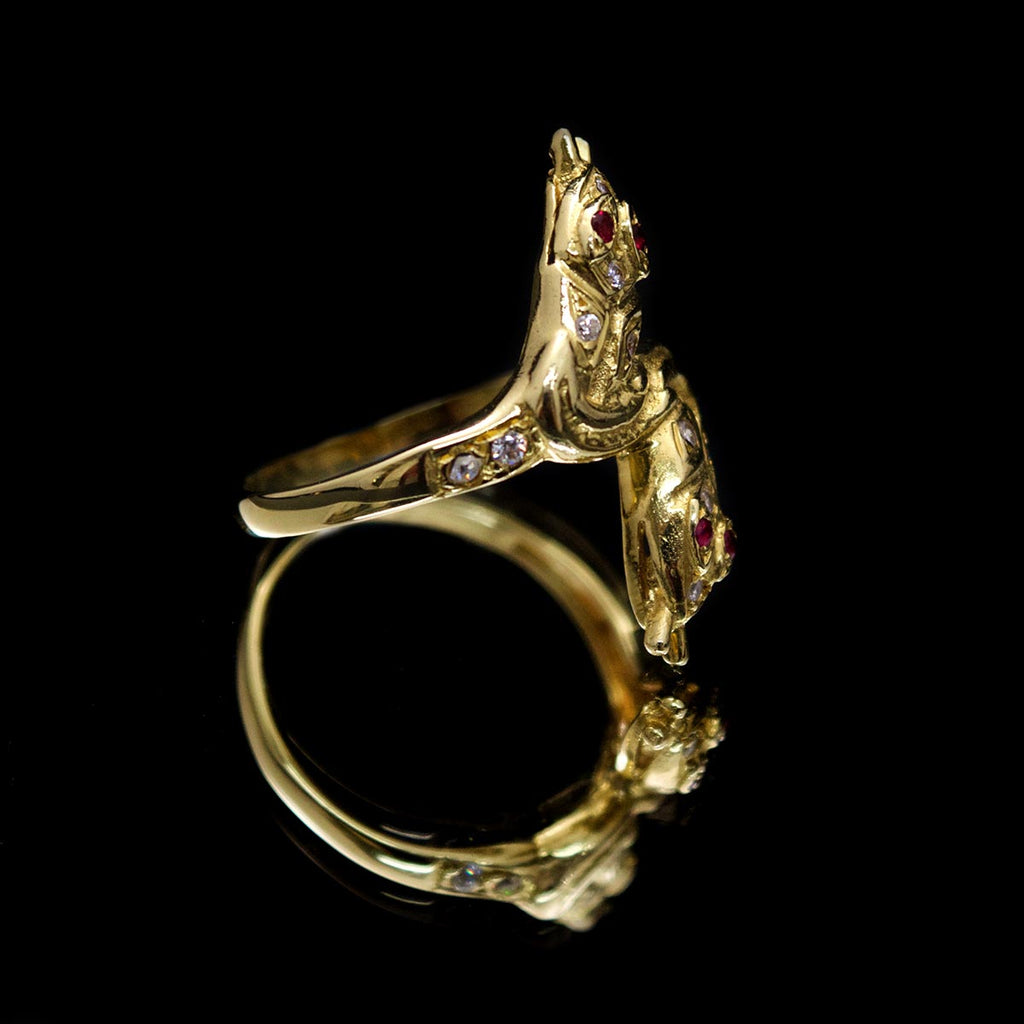 Nouveau Jewellers | Diamond & Ruby Eyed 18ct Snake Ring