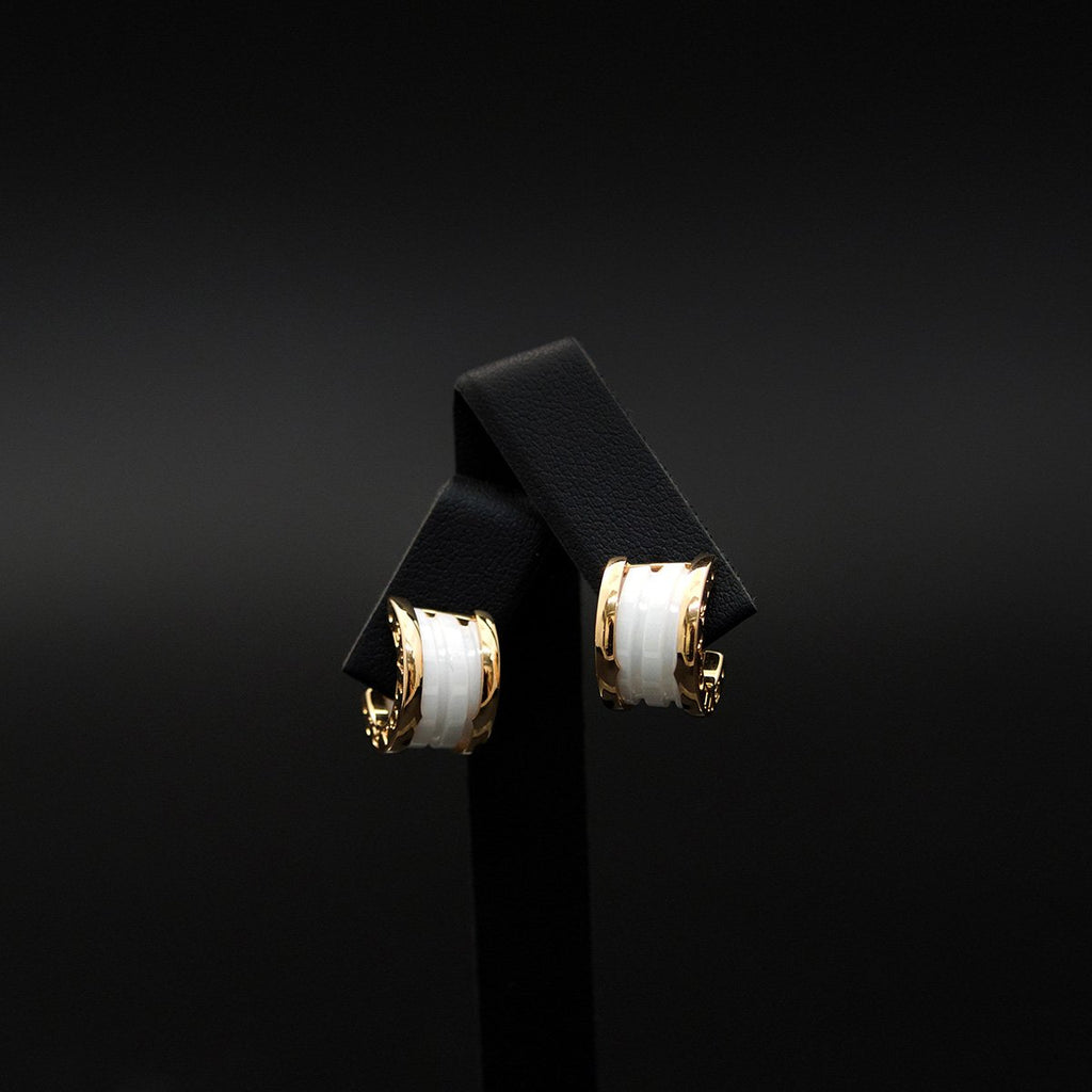18ct Yellow Gold Bulgari Designer Earrings, sold at Nouveau Jewellers in Manchester