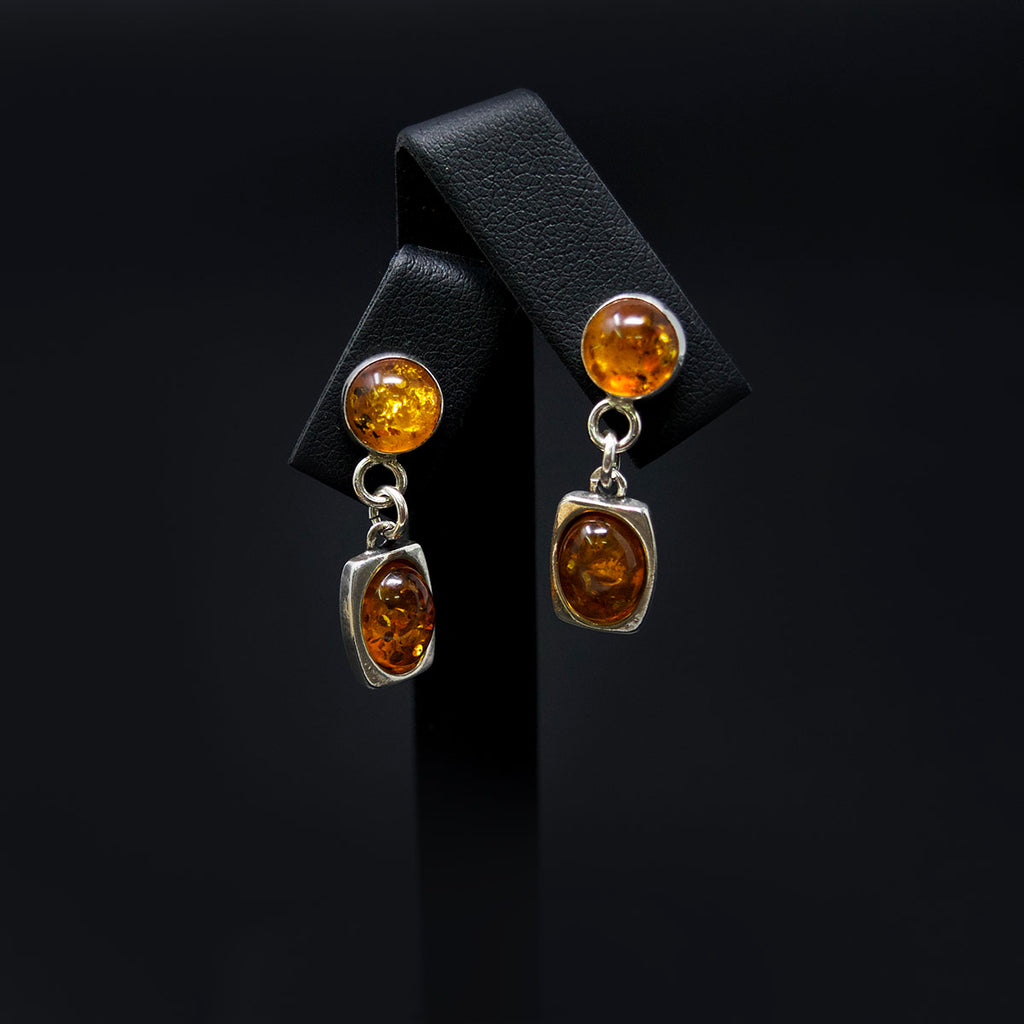 Silver Amber Pendant Earrings, sold at Nouveau Jewellers in Manchester