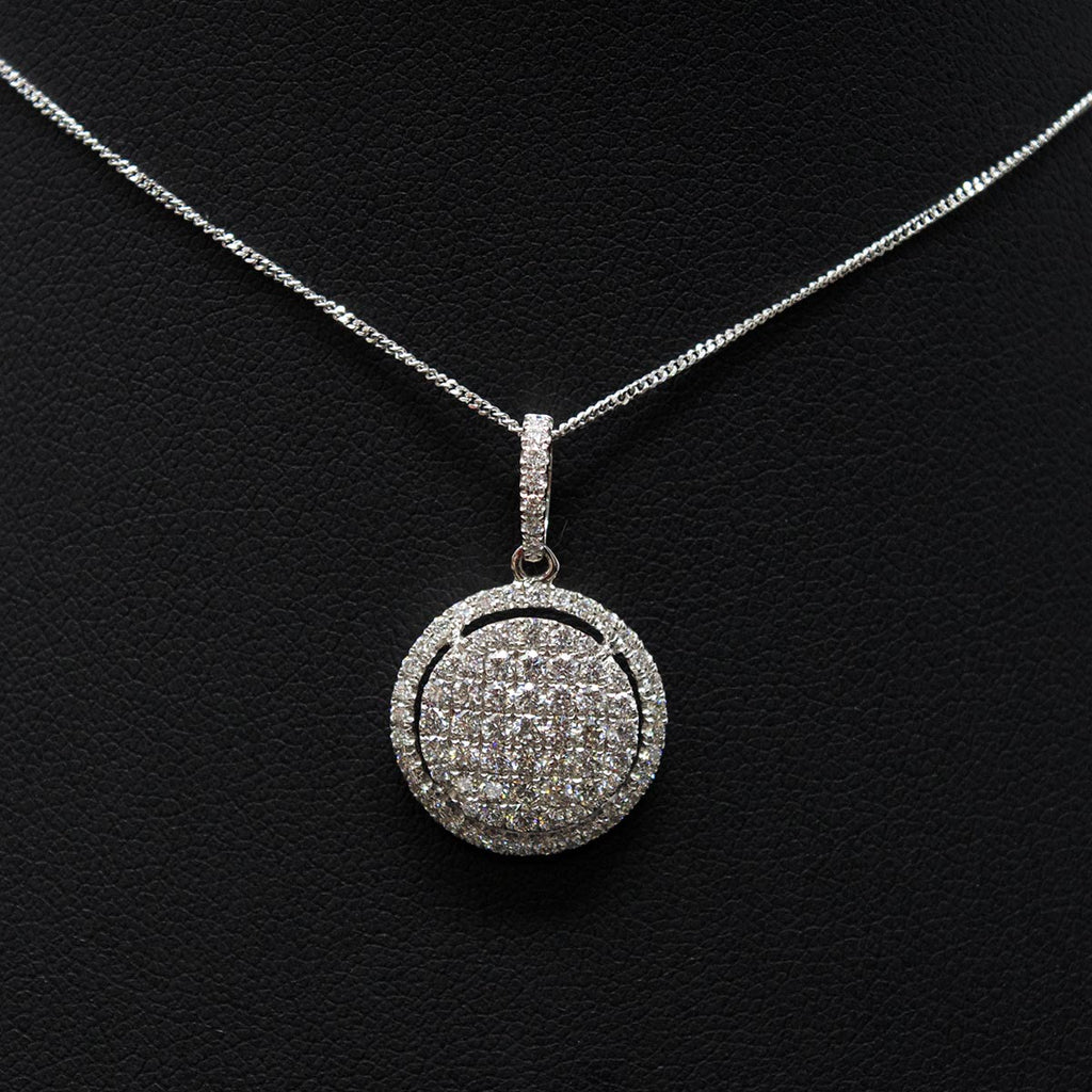 Nouveau Jewellers, Diamond necklace, halo diamond necklace, 18ct white gold