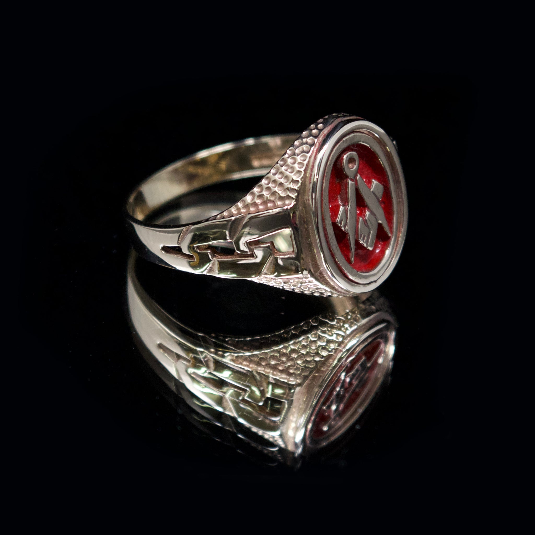 Red Freemason Swivel Signet Ring Nouveau Jewellers