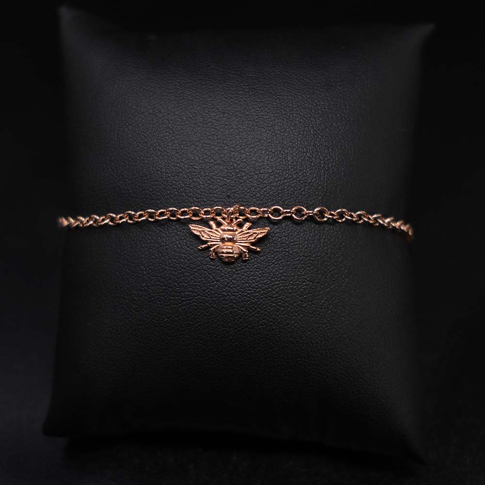 Nouveau Jewellers, 9ct rose gold manchester bee bracelet, manchester jewellers