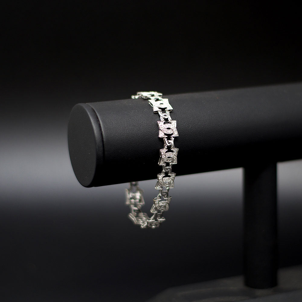 Nouveau Jewellers, Chanel Style Diamond Bracelet in 18ct White Gold Bracelet, Manchester Jewellers
