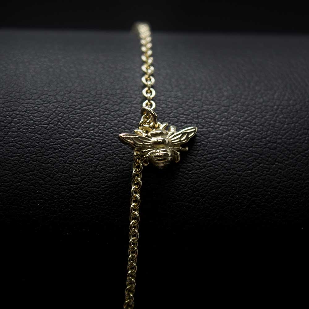 Beehive collection, gold manchester bee bracelet, nouveau jewellers, bee jewellery, manchester bee
