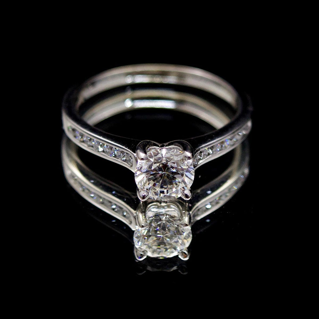 Platinum Solitaire Diamond Engagement Ring,  sold at Nouveau Jewellers in Manchester