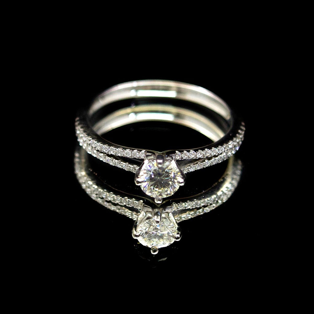 18ct White Gold Solitaire Diamond Engagement Ring, sold at Nouveau Jewellers in Manchester