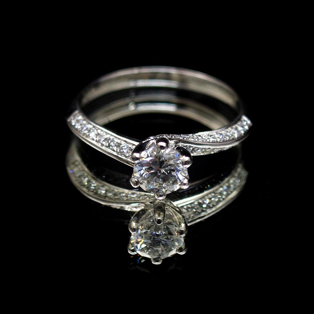 Platinum Twist Diamond Engagement Ring, sold at Nouveau Jewellers in Manchester