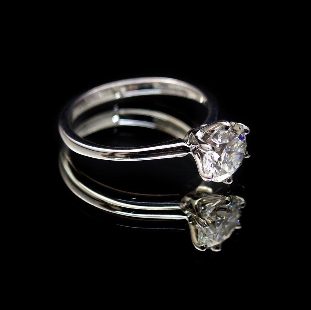 18ct Gold Duchess Solitaire Diamond Engagement Ring side profile, sold at Nouveau Jewellers in Manchester