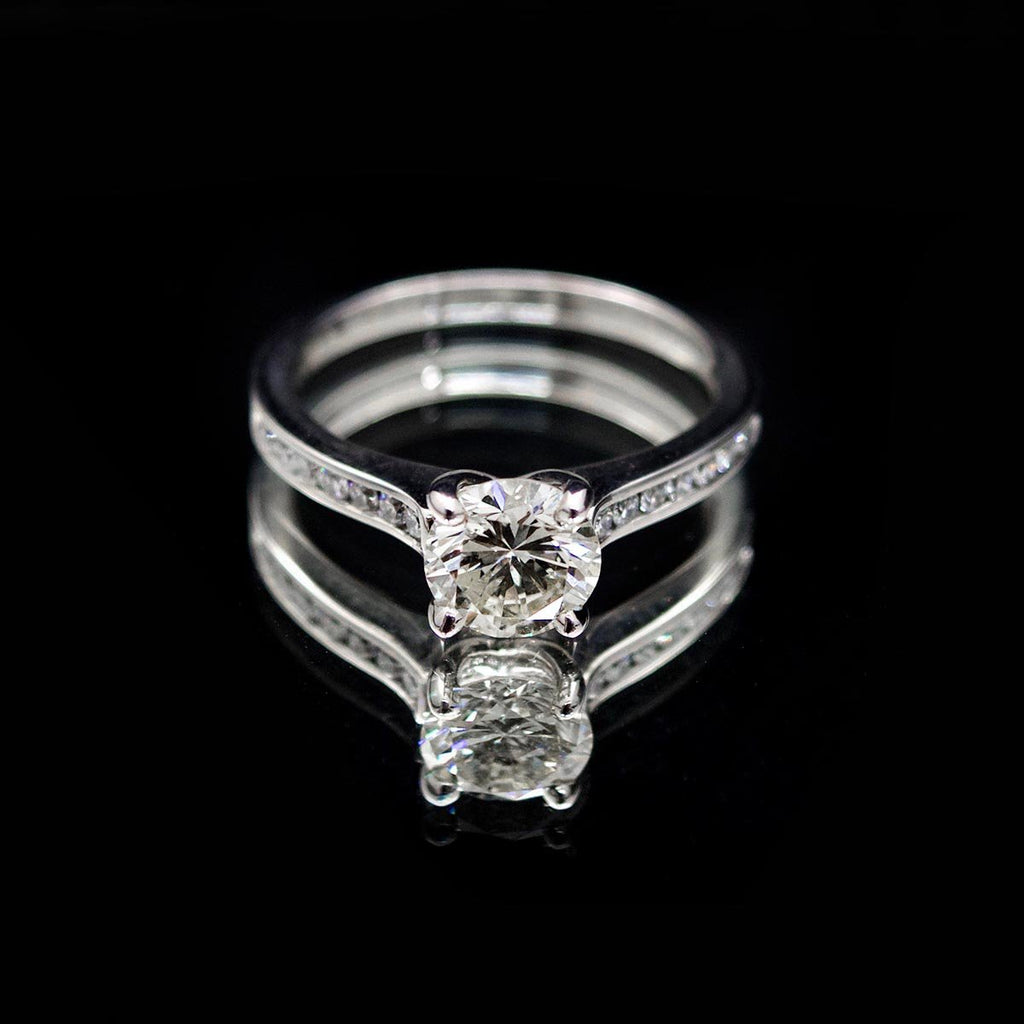 18ct White Gold Signature Round Solitaire Diamond Engagement Ring, sold at Nouveau Jewellers in Manchester