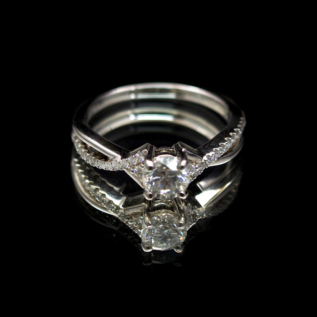 18ct Intricate Solitaire Diamond Engagement Ring, sold at Nouveau Jewellers in Manchester