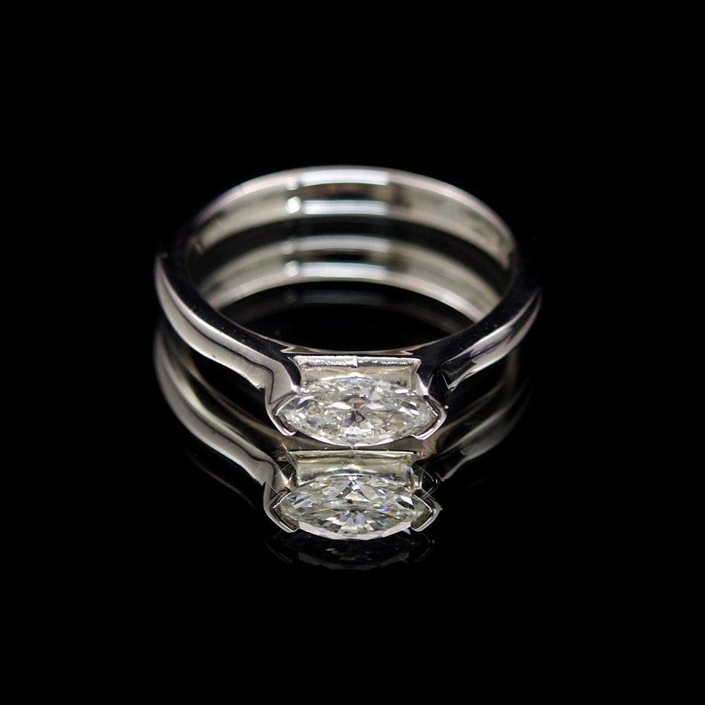 Platinum Marquise Diamond Engagement Ring, sold at Nouveau Jewellers in Manchester