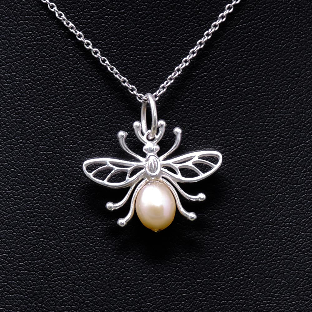 Manchester Worker Bee Solid Silver Pendant Necklace from Nouveau Jewellers Manchester