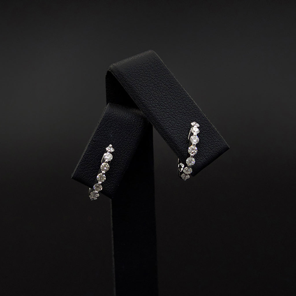 18ct White Gold Elegant Diamond Hoop Earrings, sold at Nouveau Jewellers in Manchester