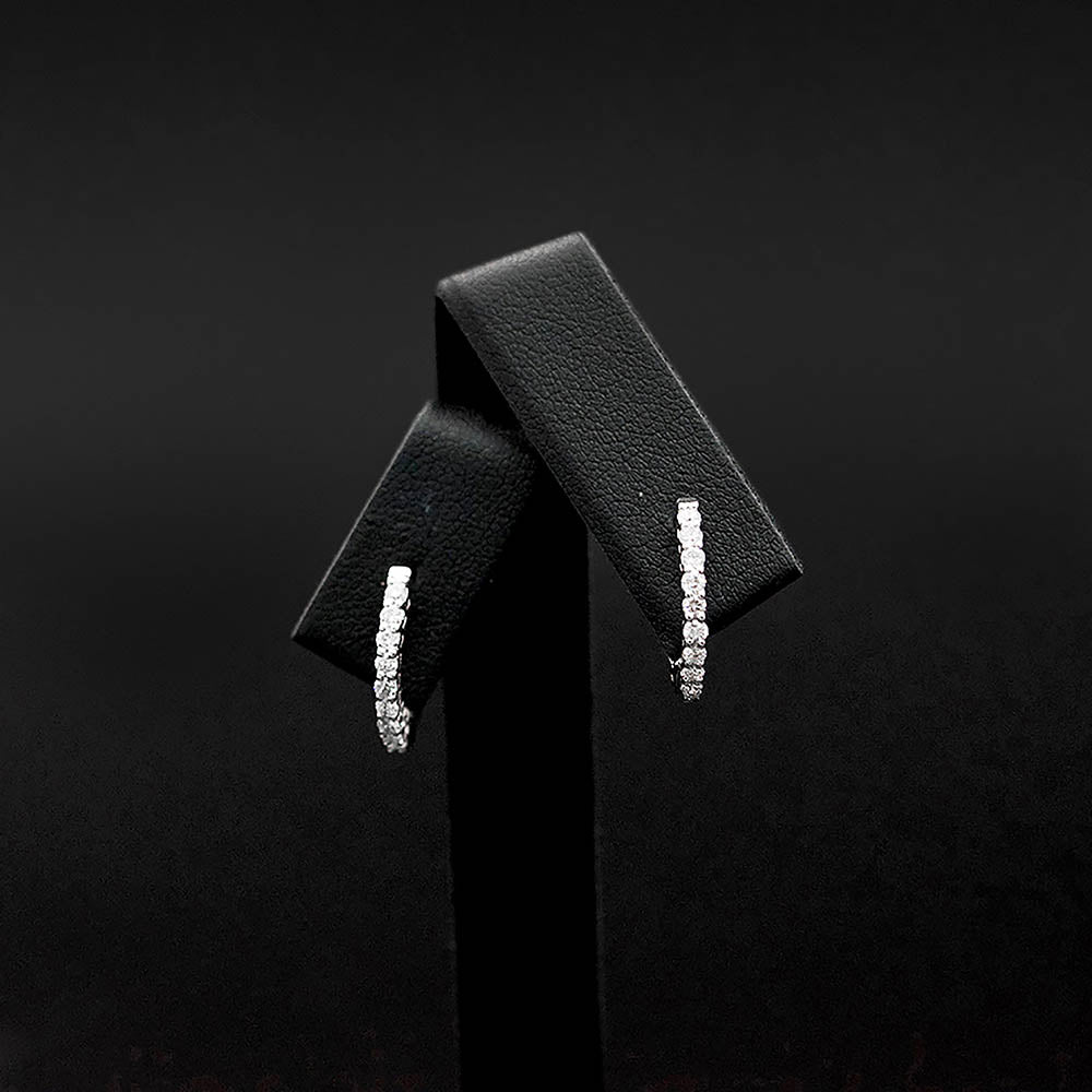 18ct White Gold Diamond Hoop Earrings, sold at Nouveau Jewellers in Manchester