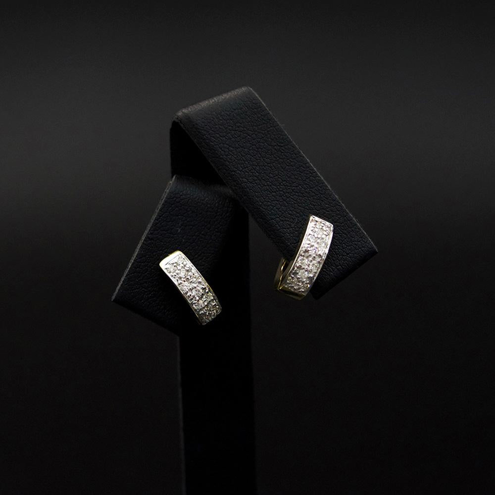 9ct Yellow Gold and 9ct White Gold Two Tone Hoop Earrings, sold at Nouveau Jewellers in Manchester