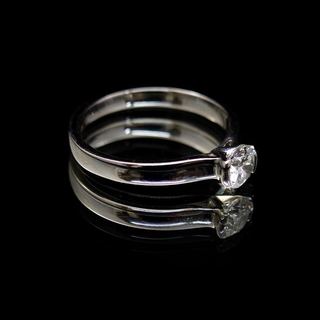 Classic Diamond Engagement Ring side profile, sold at Nouveau Jewellers in Manchester