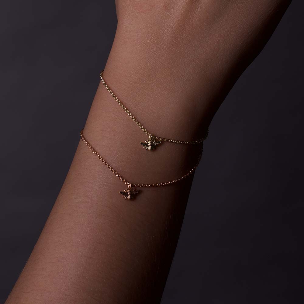 Rose gold manchester bee bracelet, beehive collection, nouveau jewellers, manchester jewellers