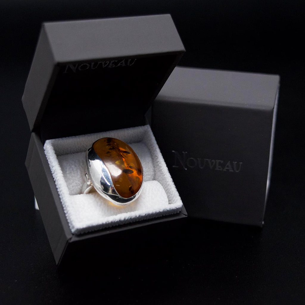 Amber Ring, 9ct gold ring, amber, amber jewellery, nouveau jewellers, nouveau manchester