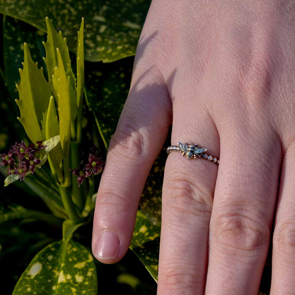 Nouveau Jewellers Silver Manchester Bee Stack Ring